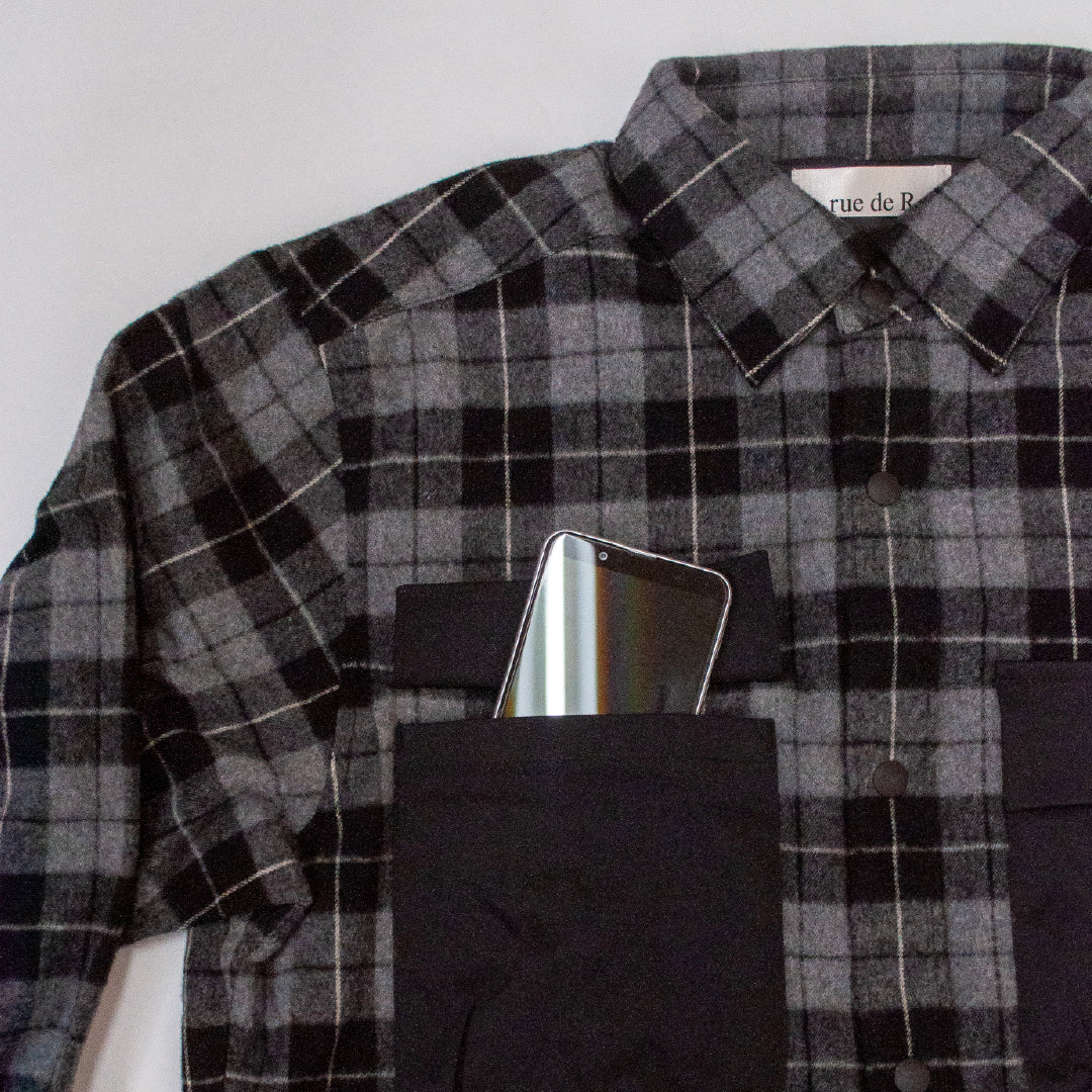 シャギーチェックシャツアウター 41-199104