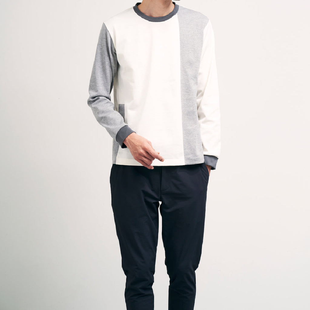 異素材切り替えロングT 41-199105