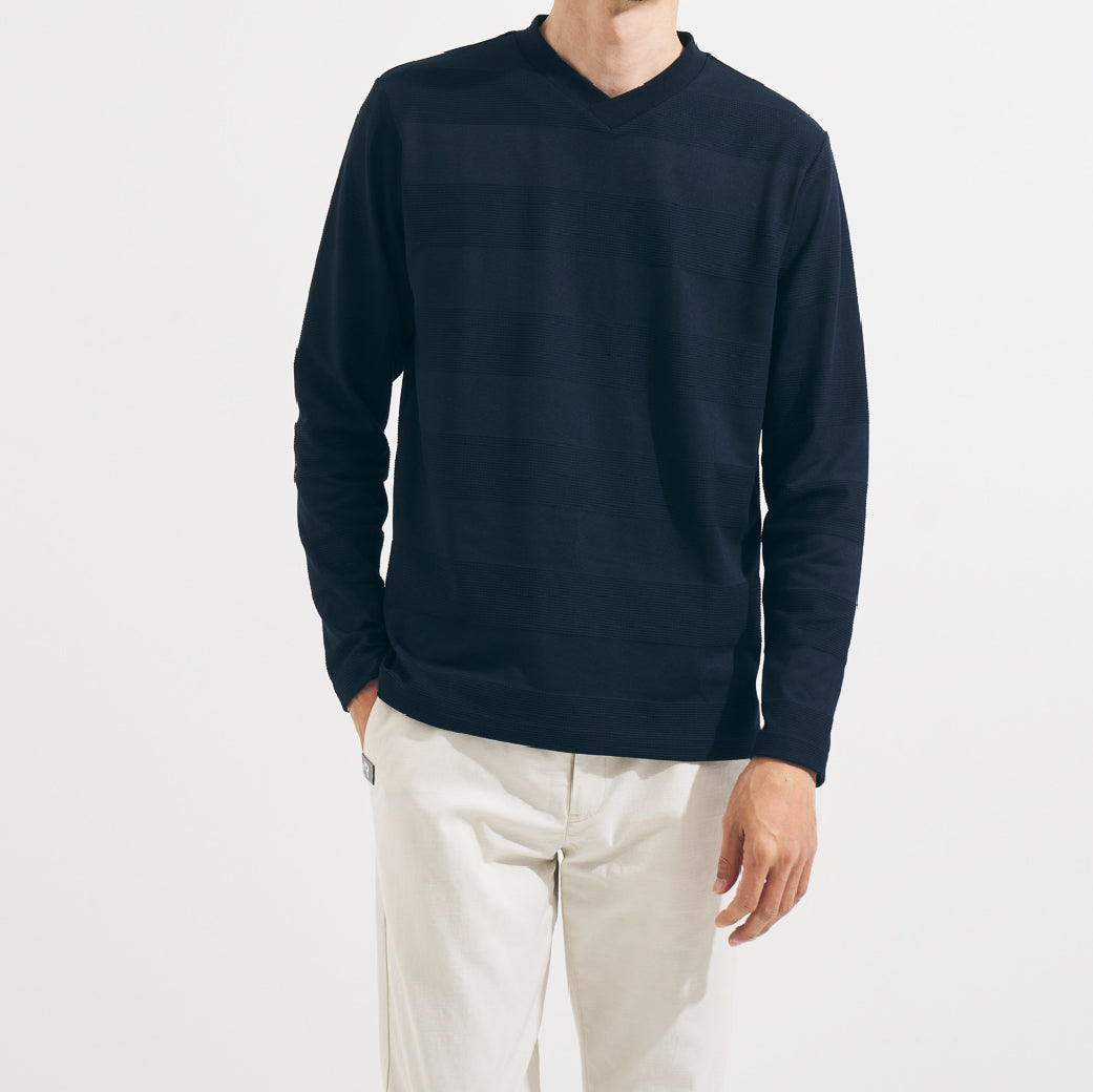 リンクスボーダーVネックロンT 41-112104