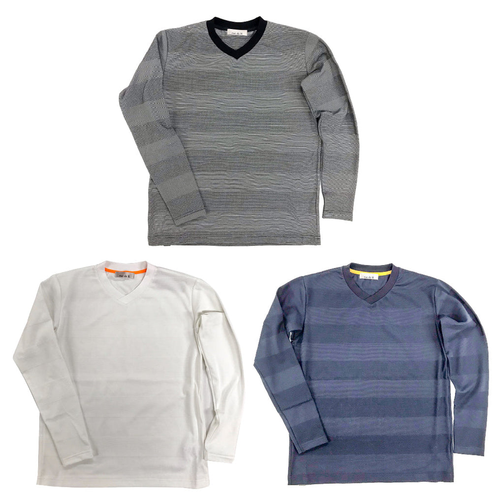 リンクスボーダーVネックロンT 41-112104