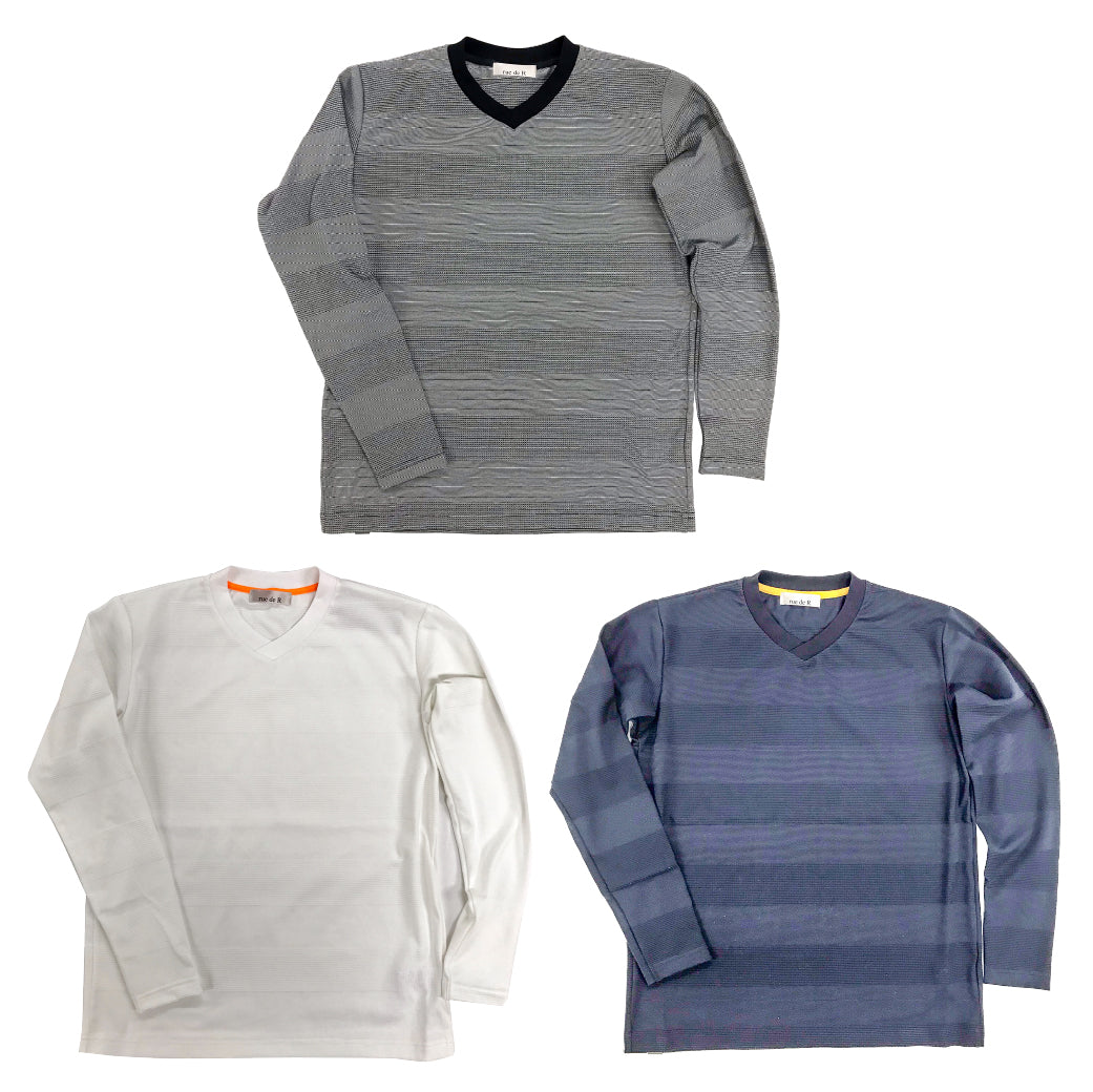 リンクスボーダーVネックロンT 41-112104