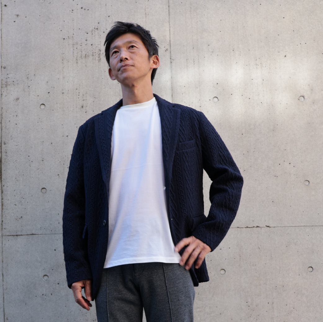 ケーブルニットジャケット 41-329102