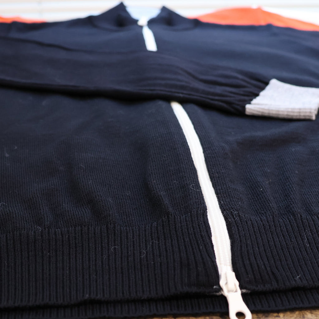 メリノウールバイカラーZIPカーディガン 41-620102