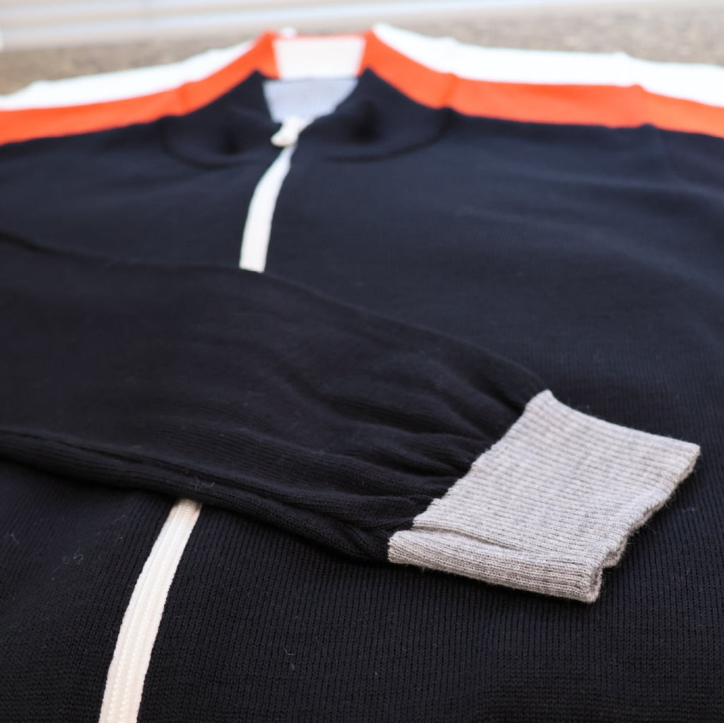 メリノウールバイカラーZIPカーディガン 41-620102