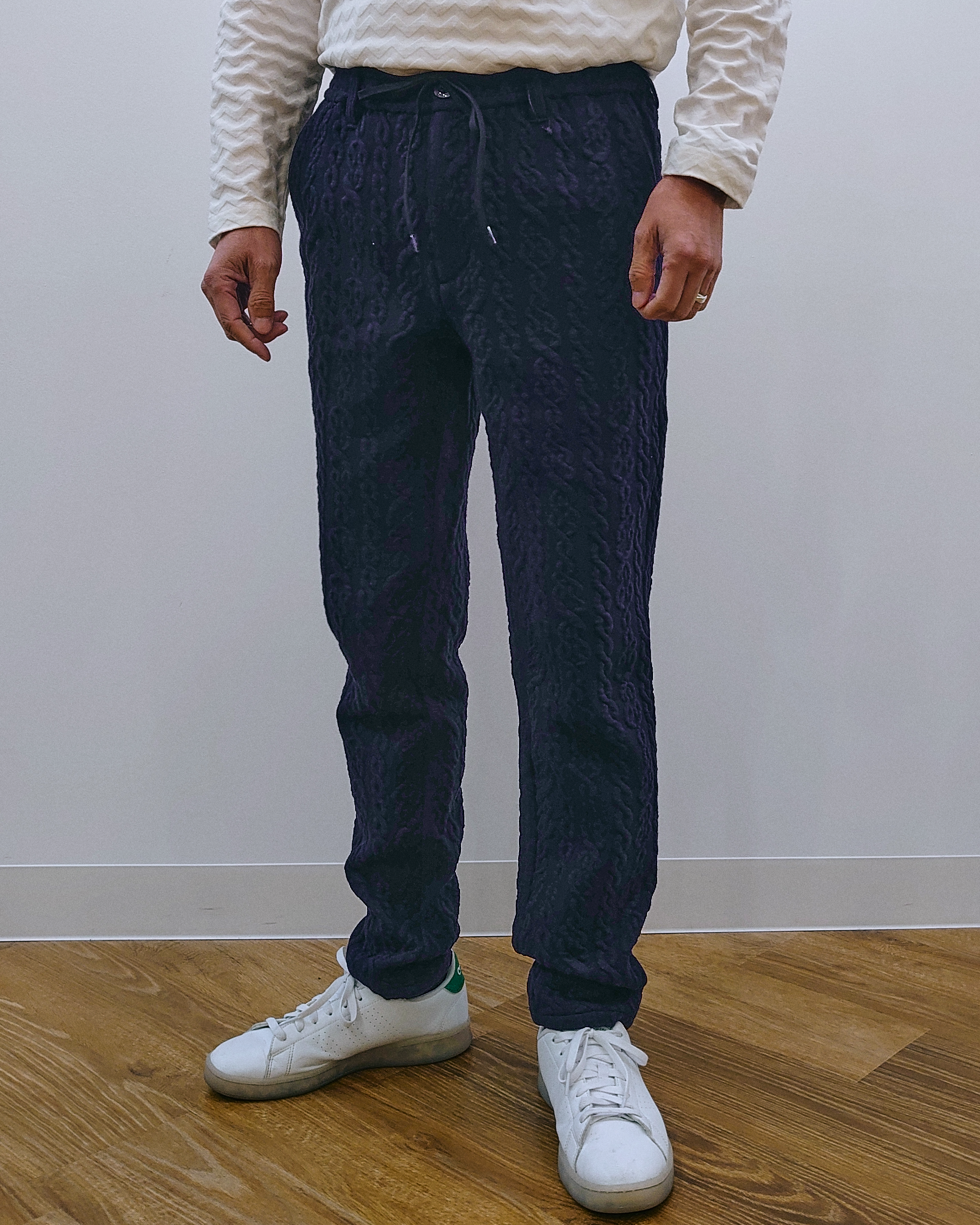 縄ストライプキルトパンツ 41-449100