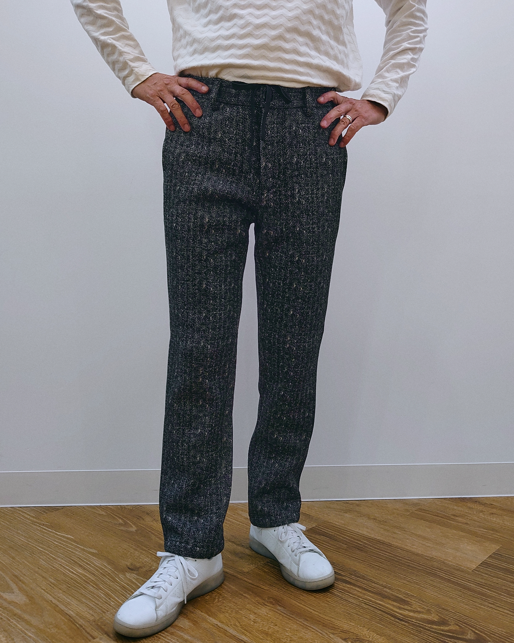 ヘンリンボーンプリントパンツ 41-420102