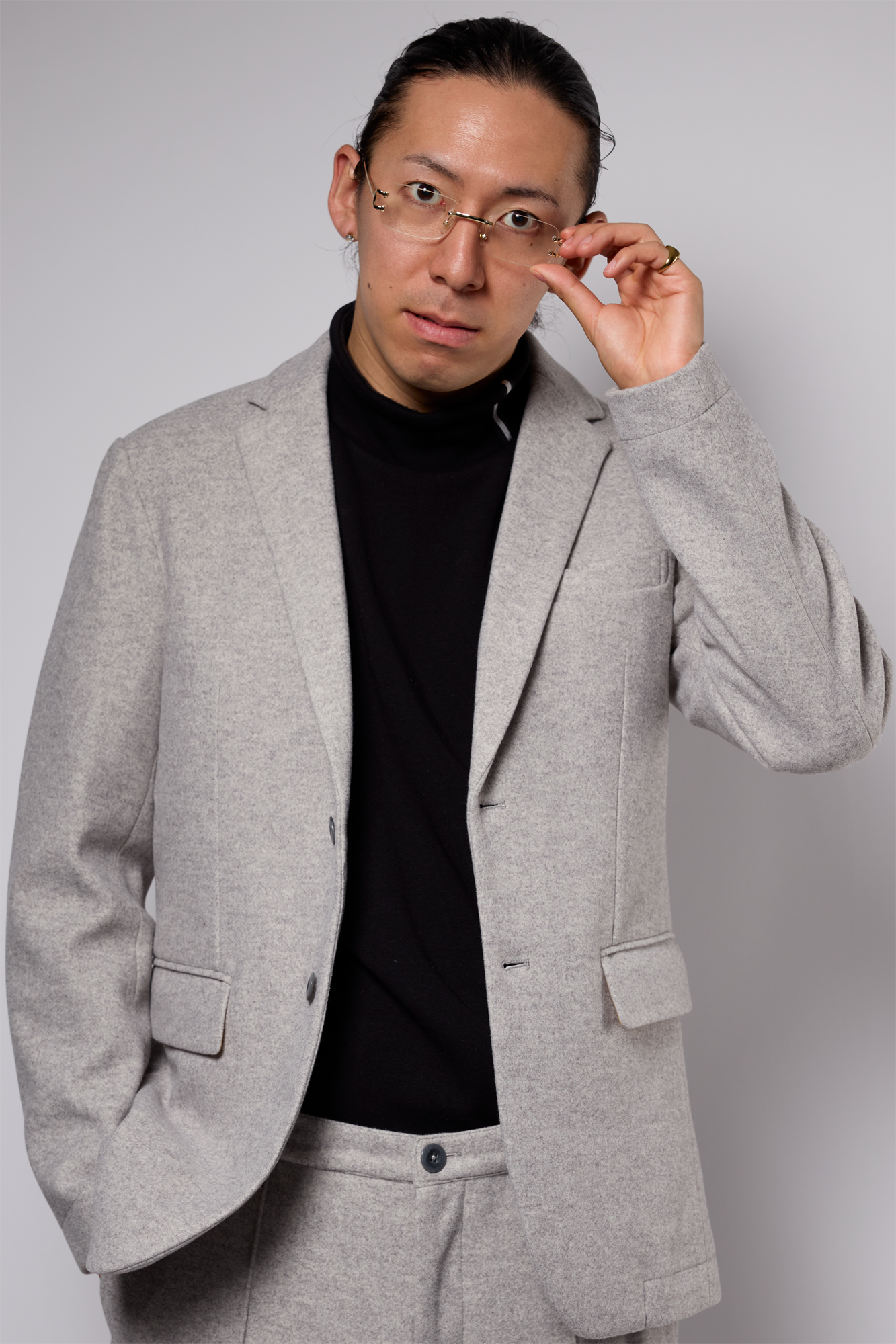 Wムートン ハイネック 41-140100