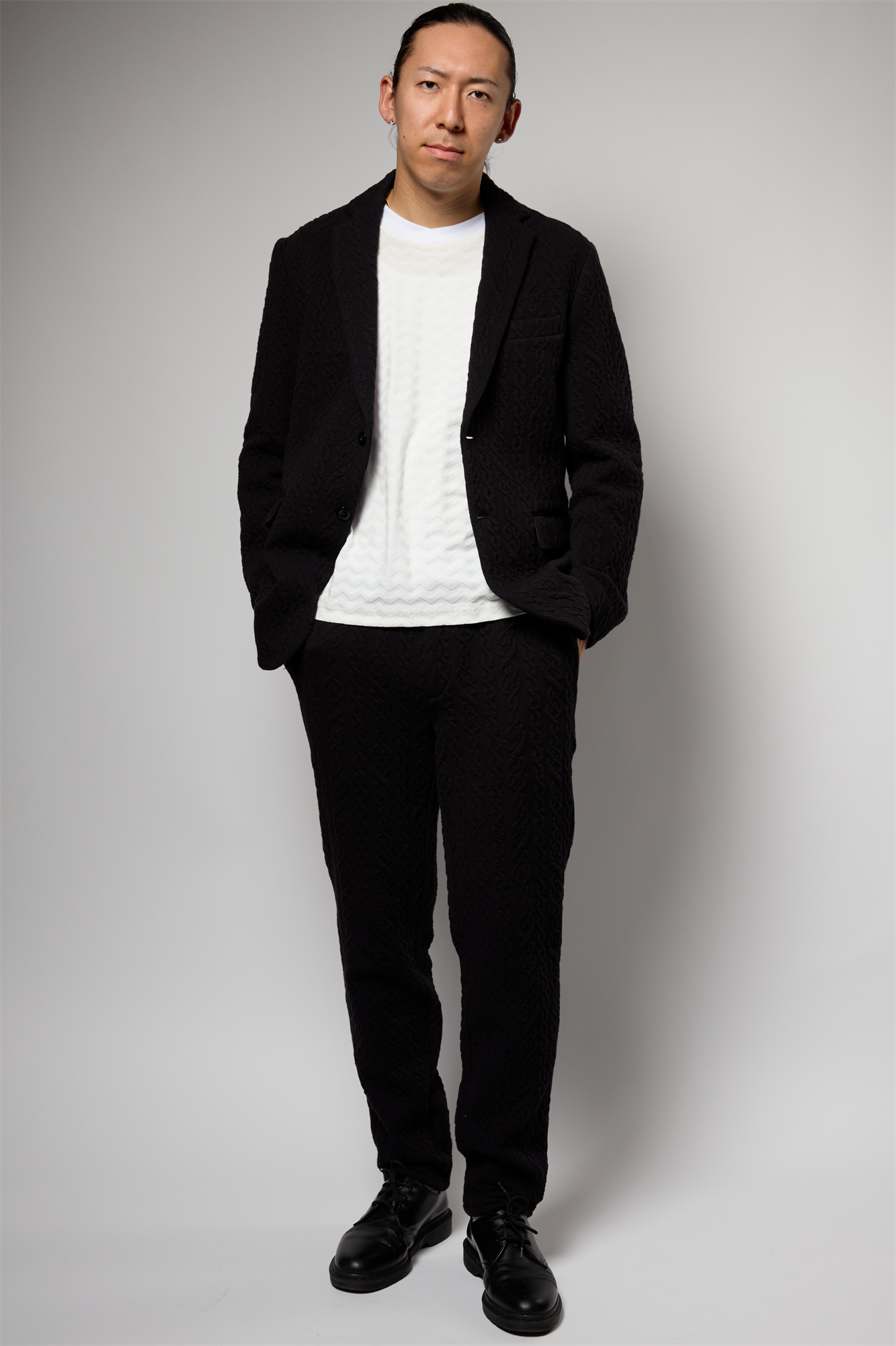 縄ストライプキルトパンツ 41-449100