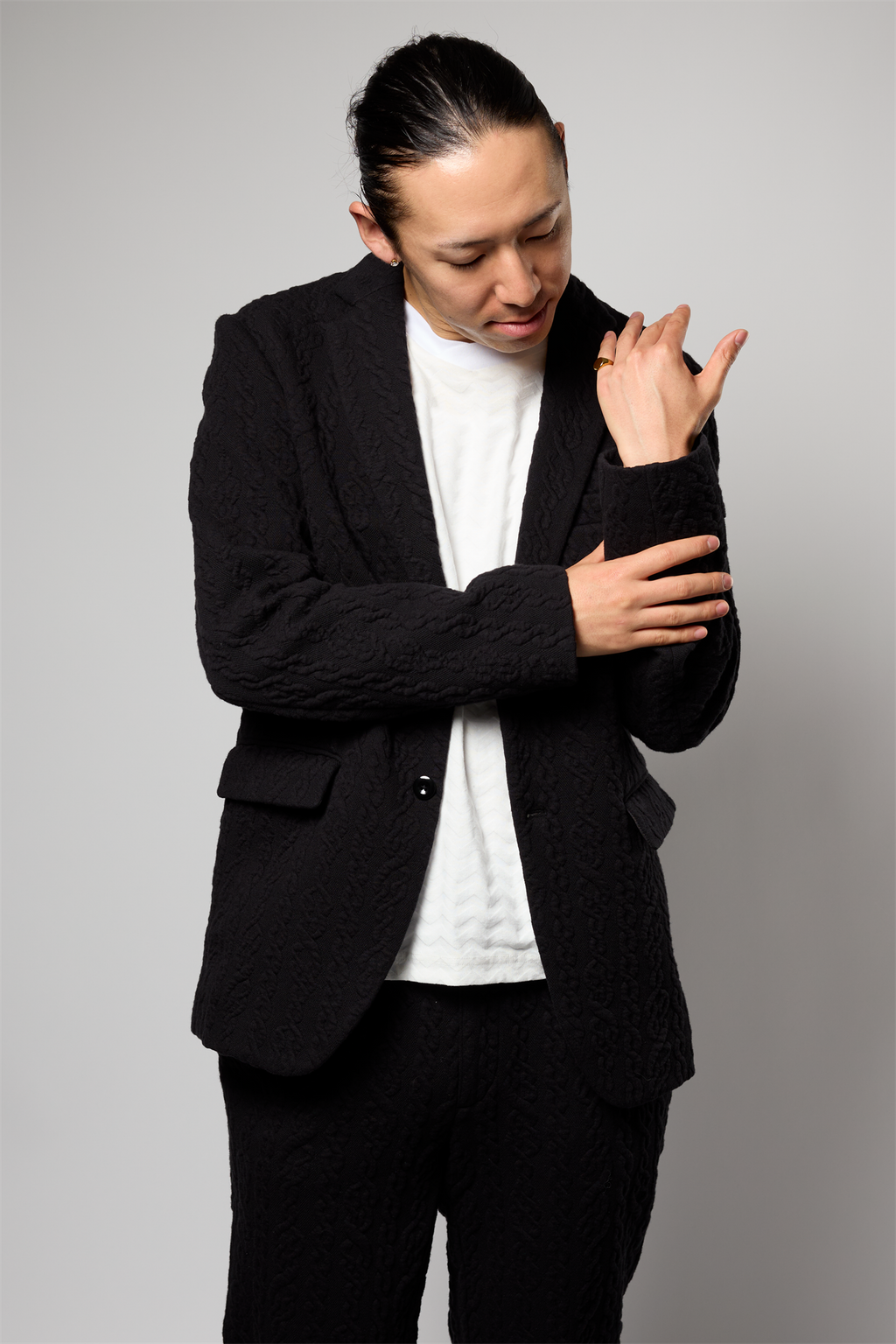 縄ストライプキルトジャケット 41-349100