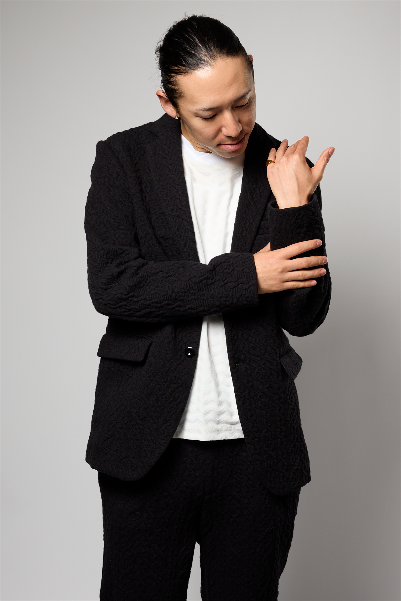 縄ストライプキルトジャケット 41-349100