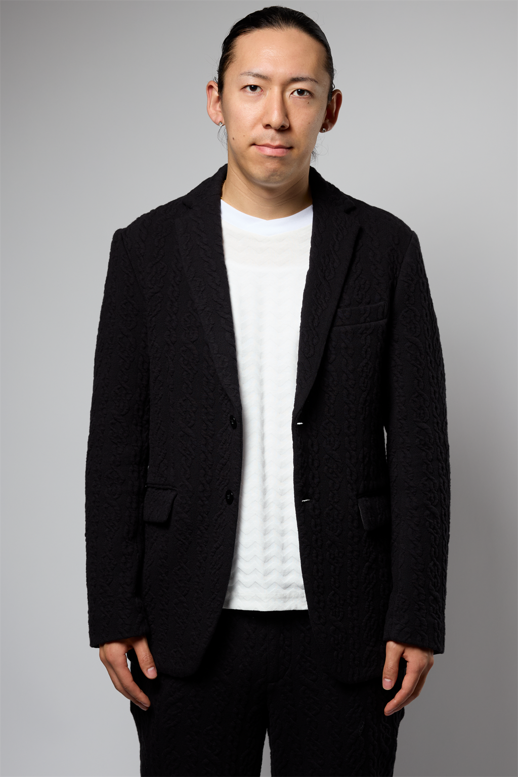 縄ストライプキルトジャケット 41-349100