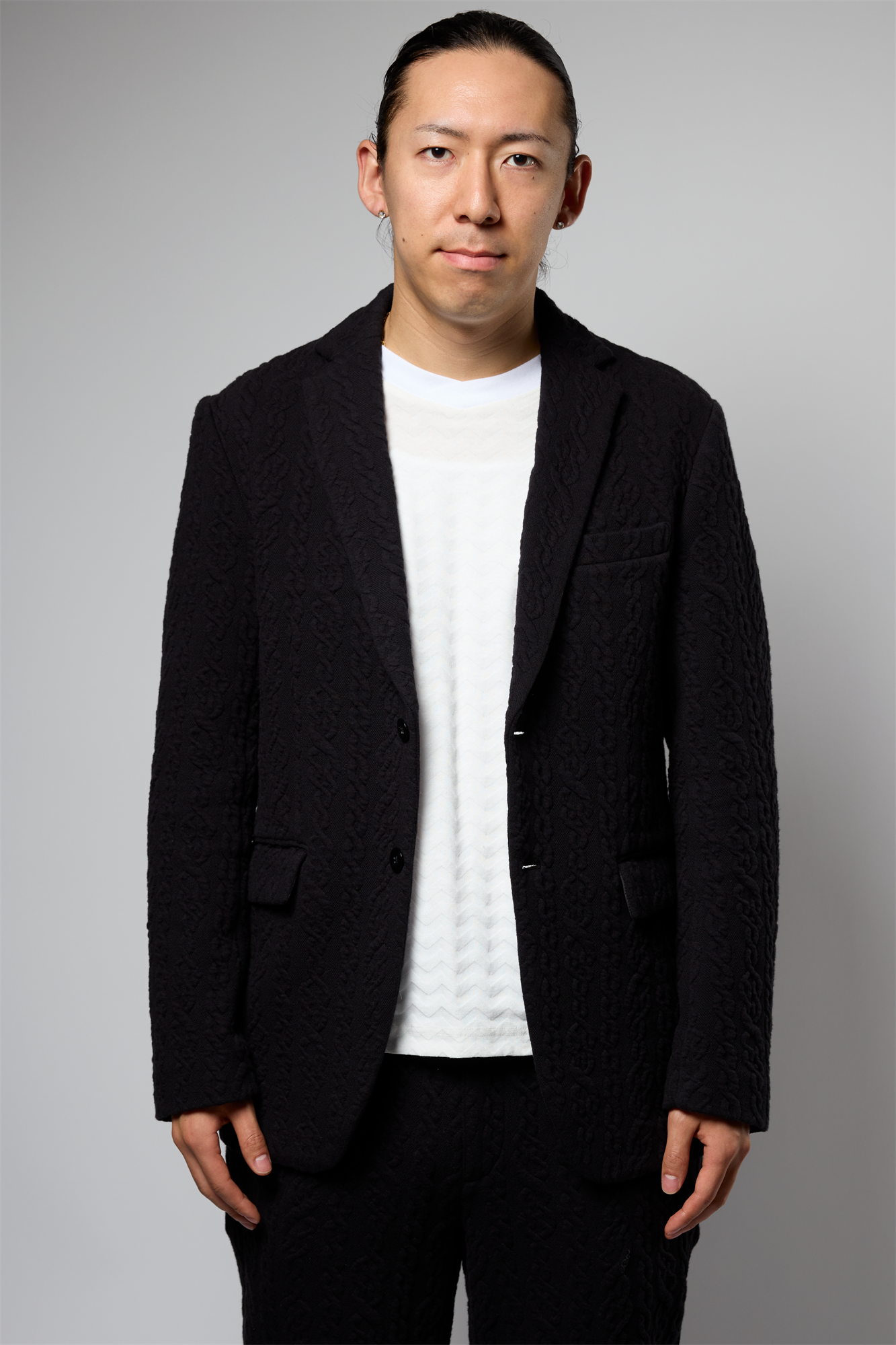 縄ストライプキルトジャケット 41-349100