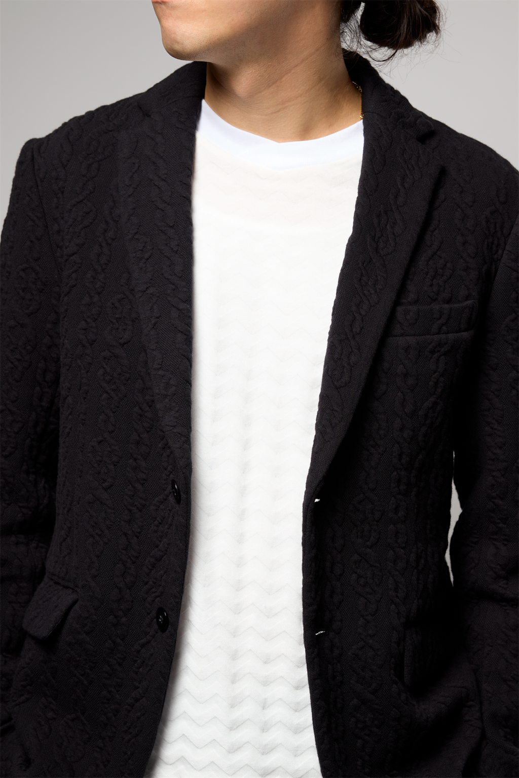 縄ストライプキルトジャケット 41-349100