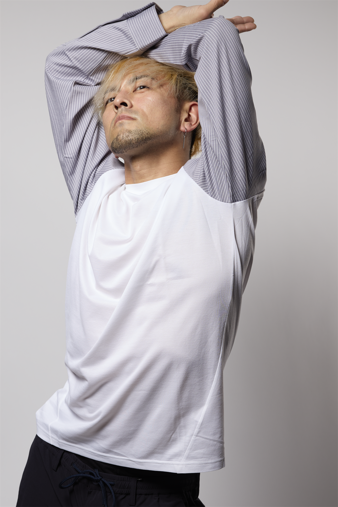 袖切り替えシャツ クールマックス 日本製 R1-183102