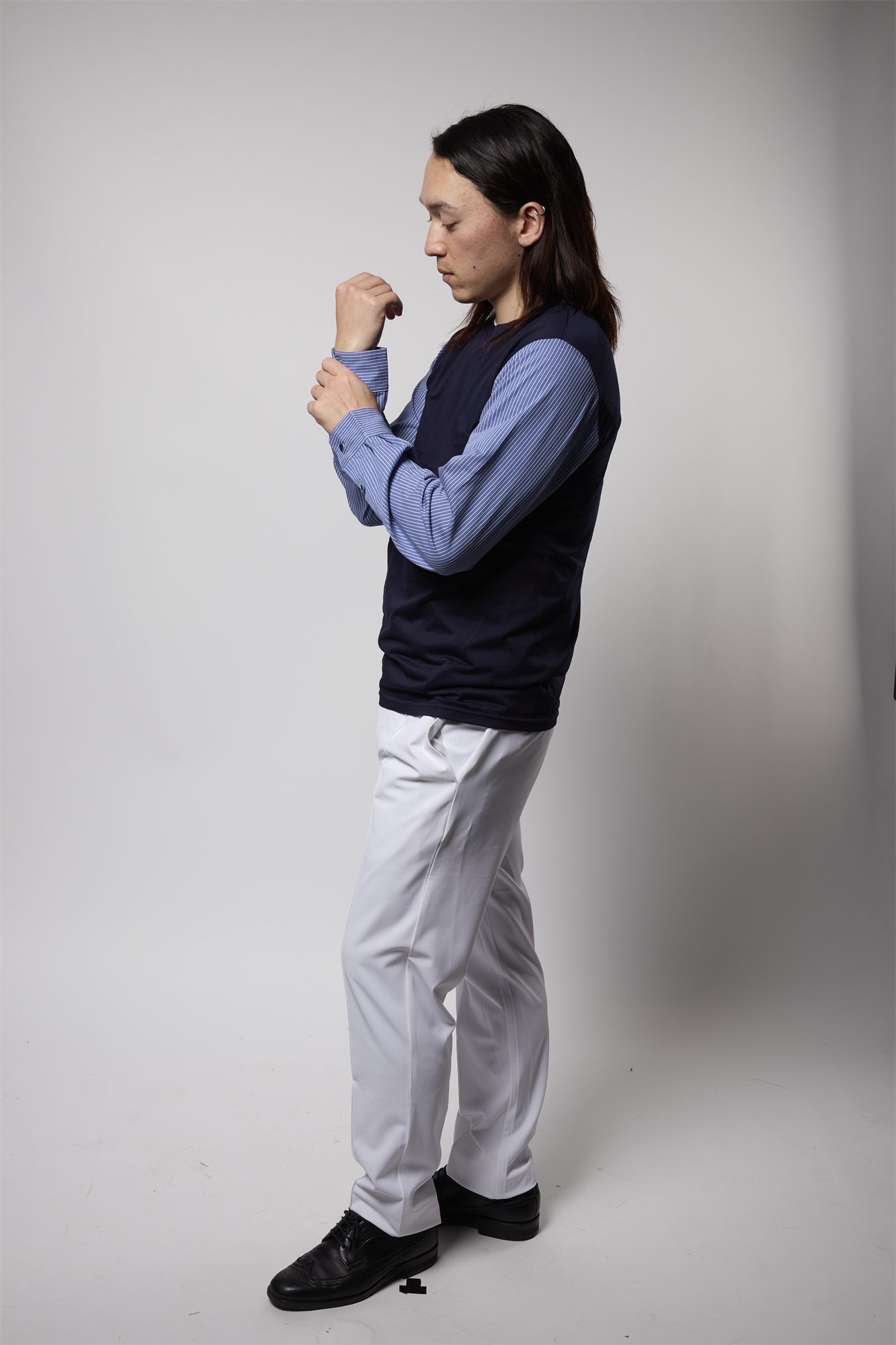 袖切り替えシャツ クールマックス 日本製 R1-183102