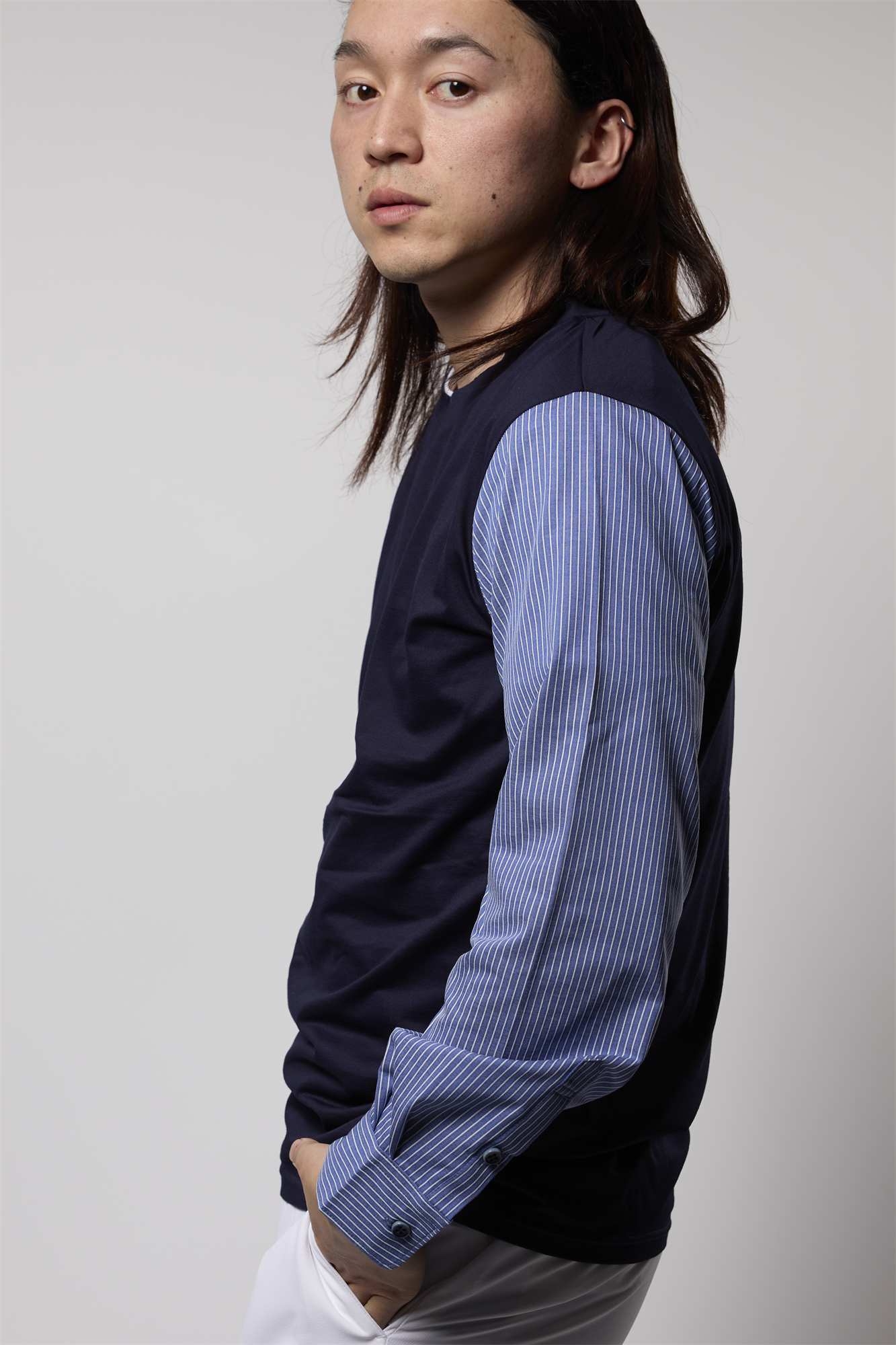 袖切り替えシャツ クールマックス 日本製 R1-183102