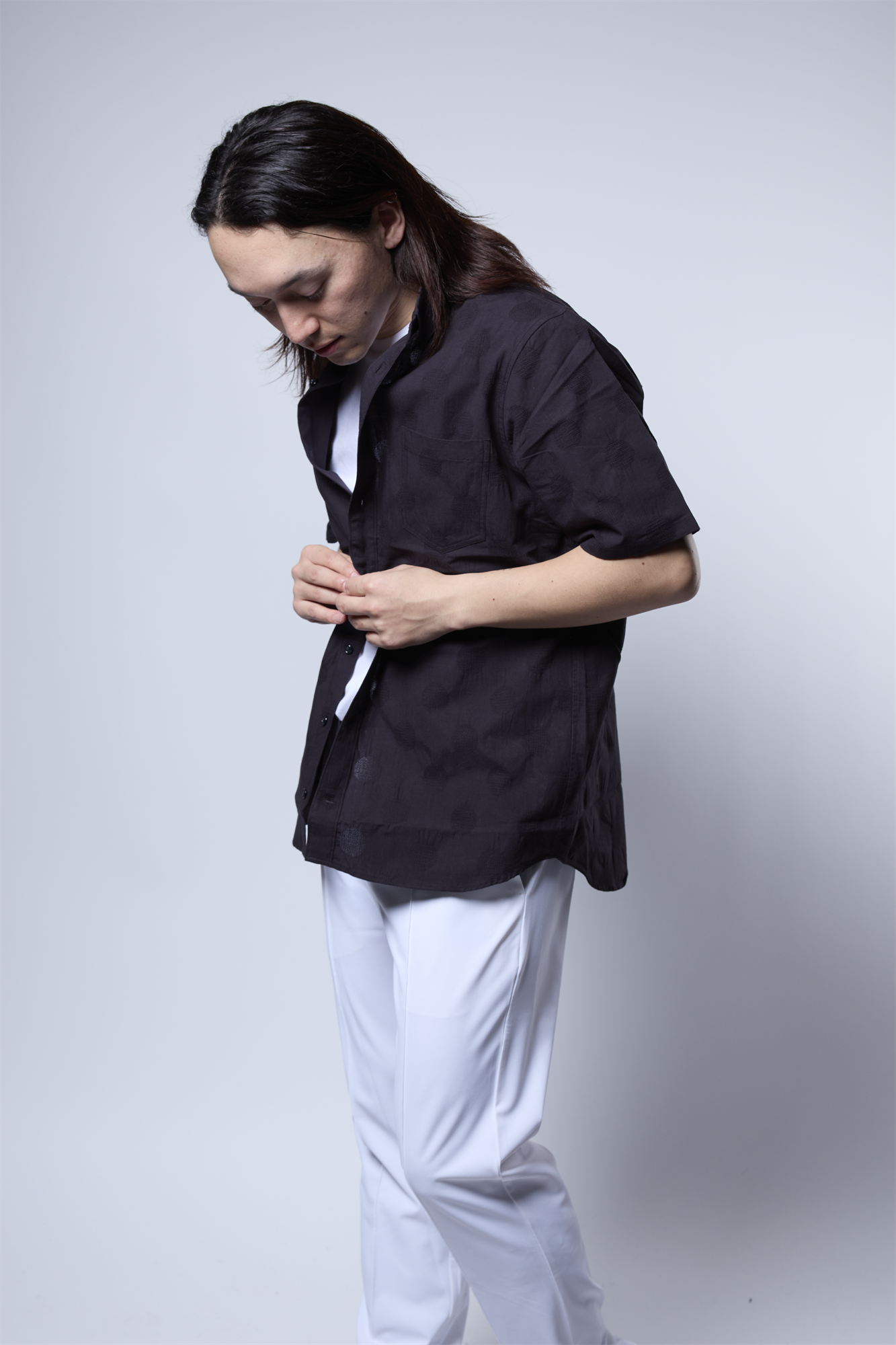 メンアサドットジャカードシャツ 41-114306