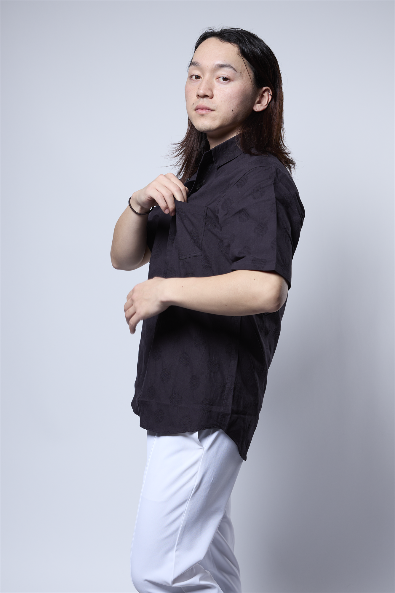 メンアサドットジャカードシャツ 41-114306