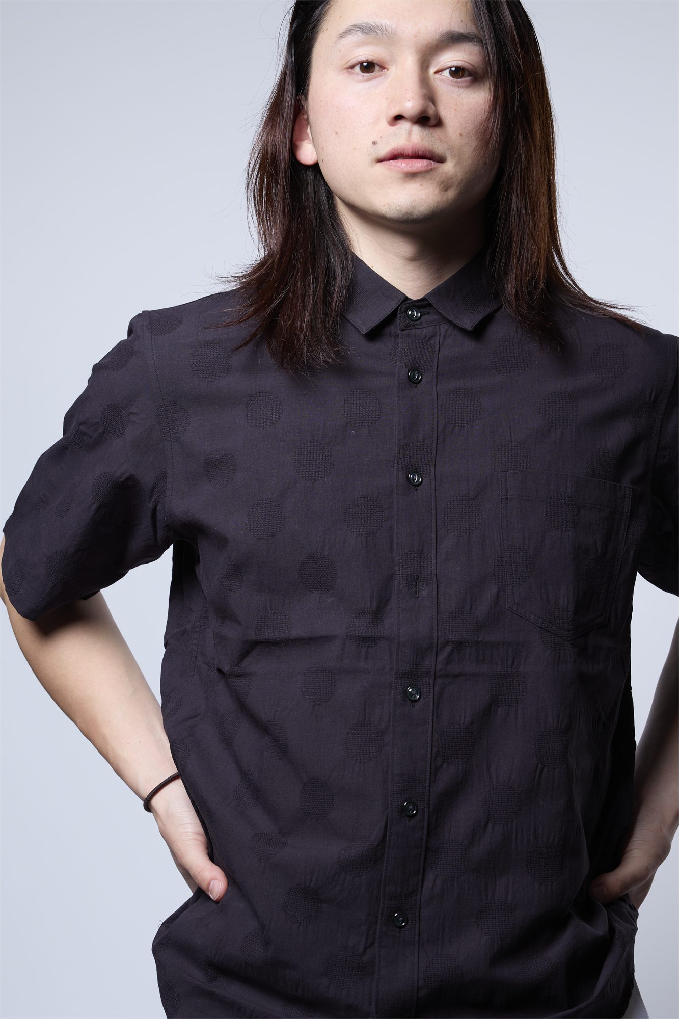 メンアサドットジャカードシャツ 41-114306