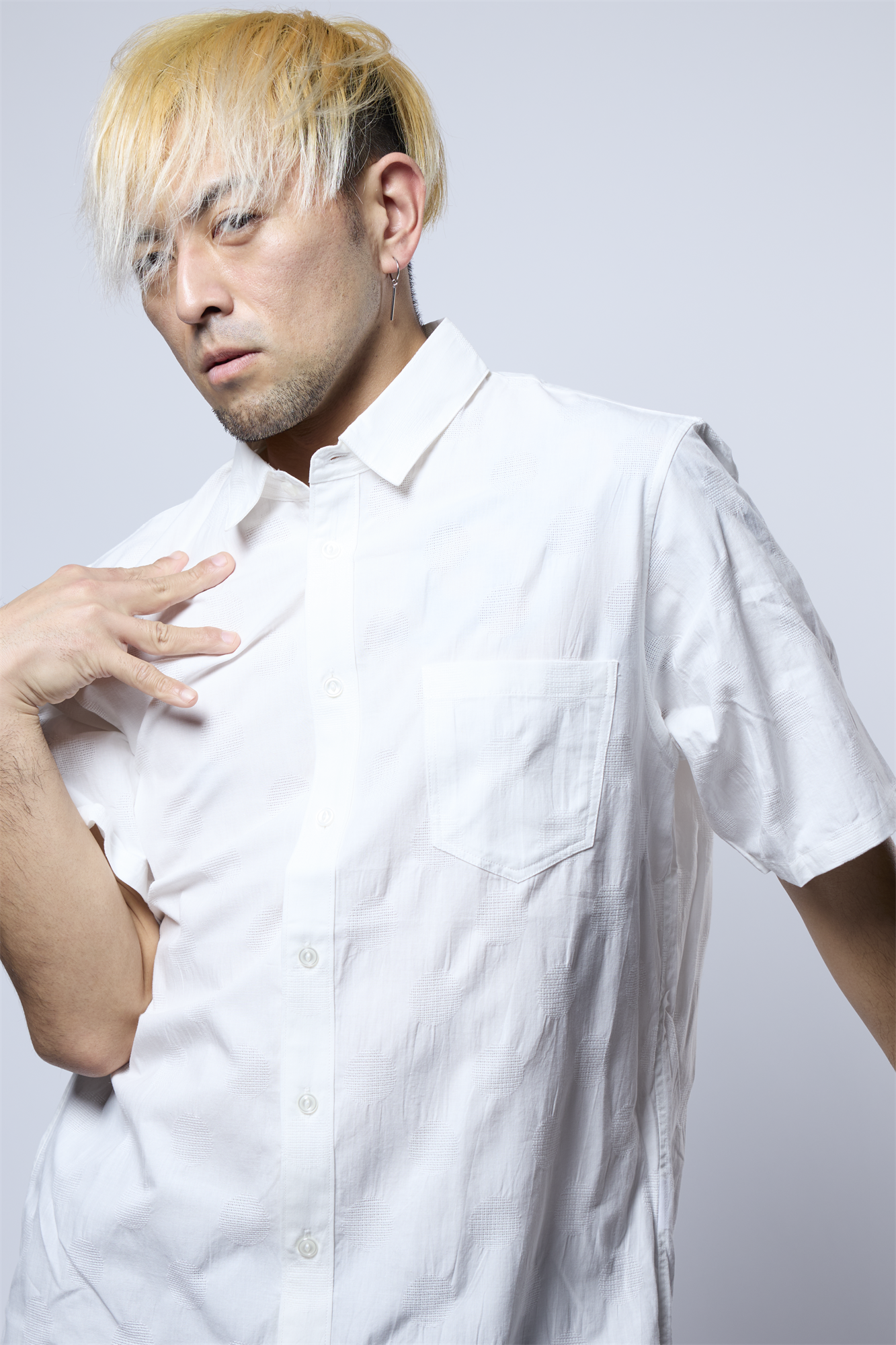 メンアサドットジャカードシャツ 41-114306