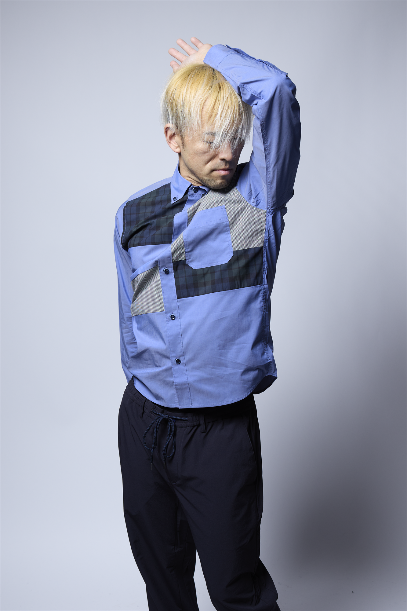 ブロード異素材コンビシャツ コーデュラ 日本製 R1-183101