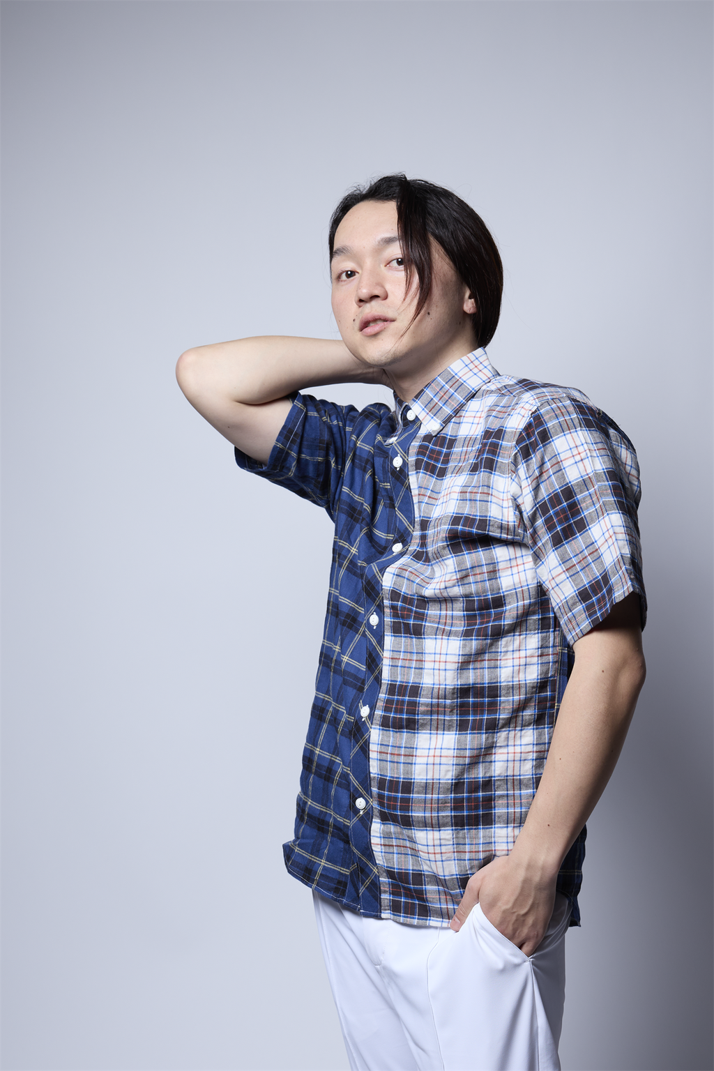 ヘリンボンシャーリングチェックシャツ タータンチェック 日本製 R1-184302