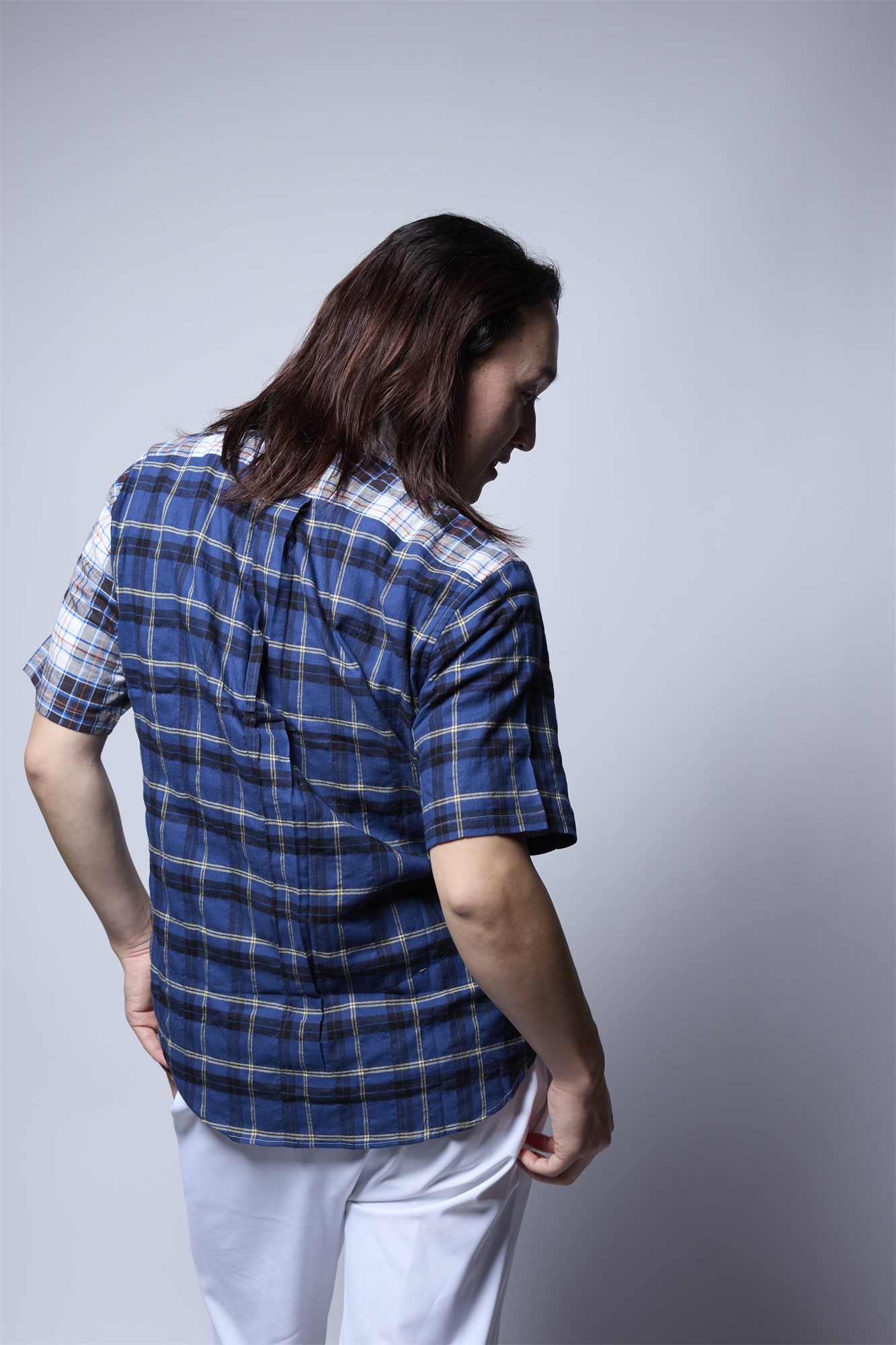 ヘリンボンシャーリングチェックシャツ タータンチェック 日本製 R1-184302