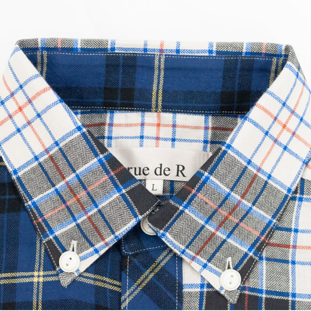 ヘリンボンシャーリングチェックシャツ タータンチェック 日本製 R1-184302