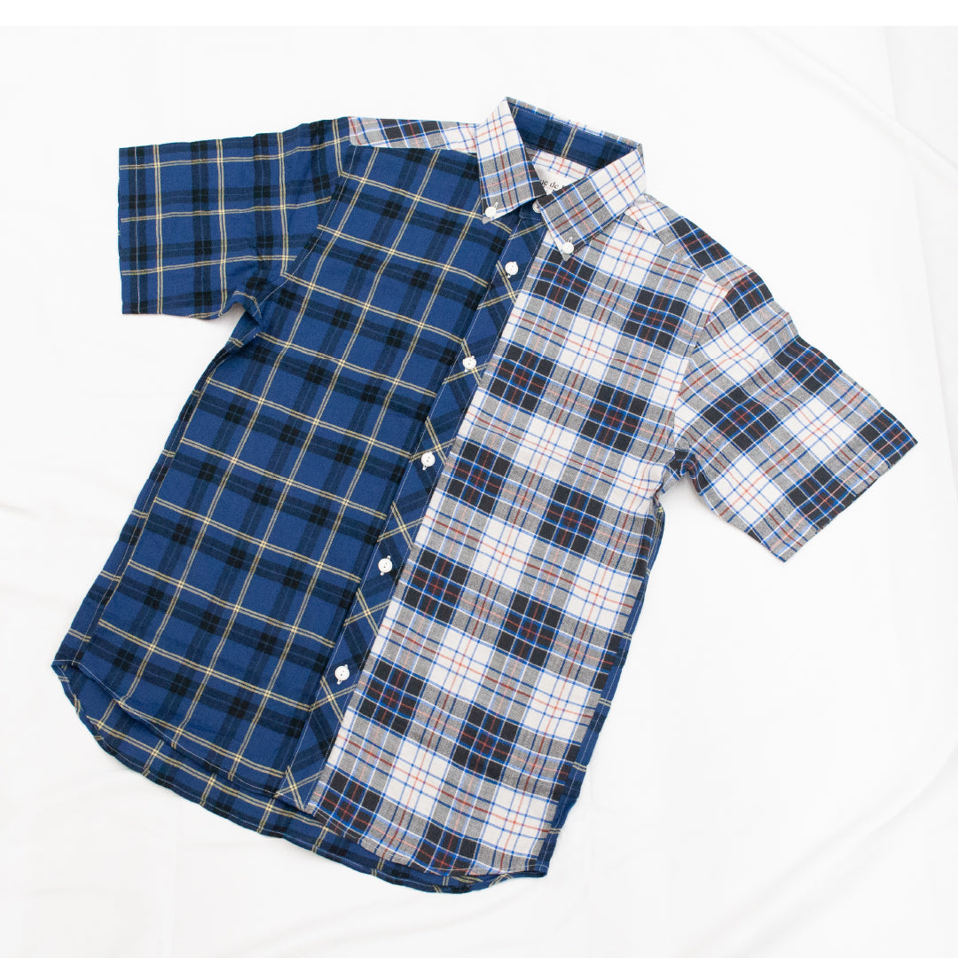 ヘリンボンシャーリングチェックシャツ タータンチェック 日本製 R1-184302