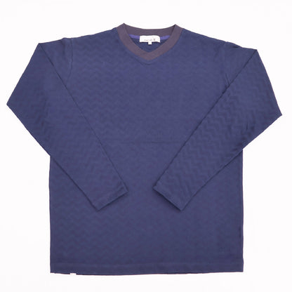 ヘリンボーンリンクス柄　ロングスリーブTシャツ 41-133101