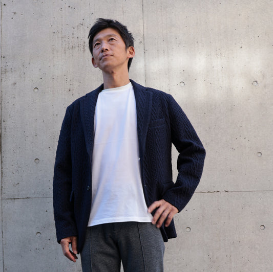 ケーブルニットジャケット 41-329102